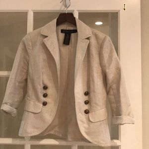 White shimmer blazer